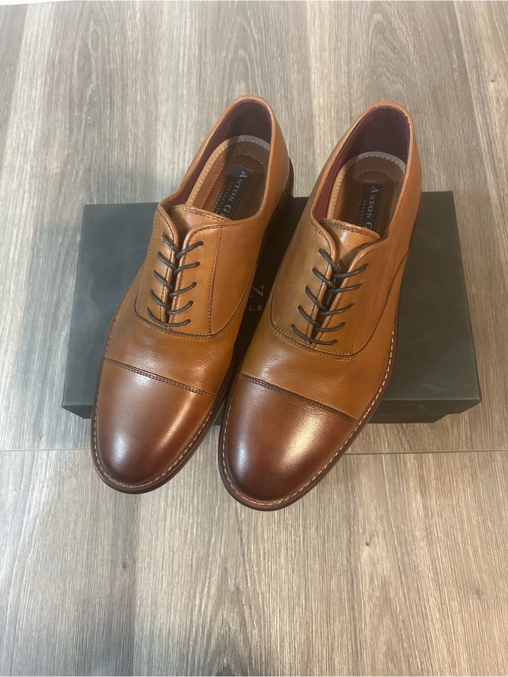 Classic Cap-Toe Derby in Tan Leather by Aston Grey